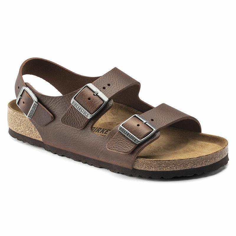 Birkenstock Læder Milano Herre Brune | DK 227ZUT